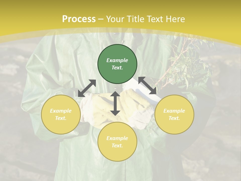 White Holding Green PowerPoint Template