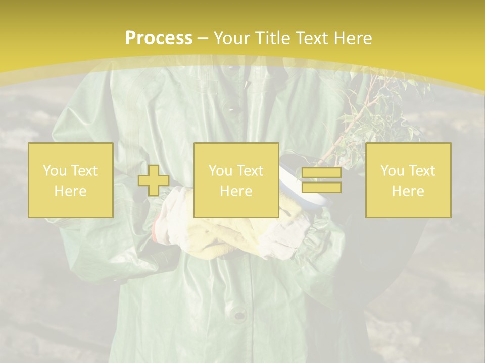White Holding Green PowerPoint Template