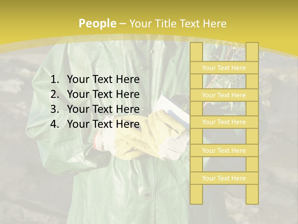 White Holding Green PowerPoint Template