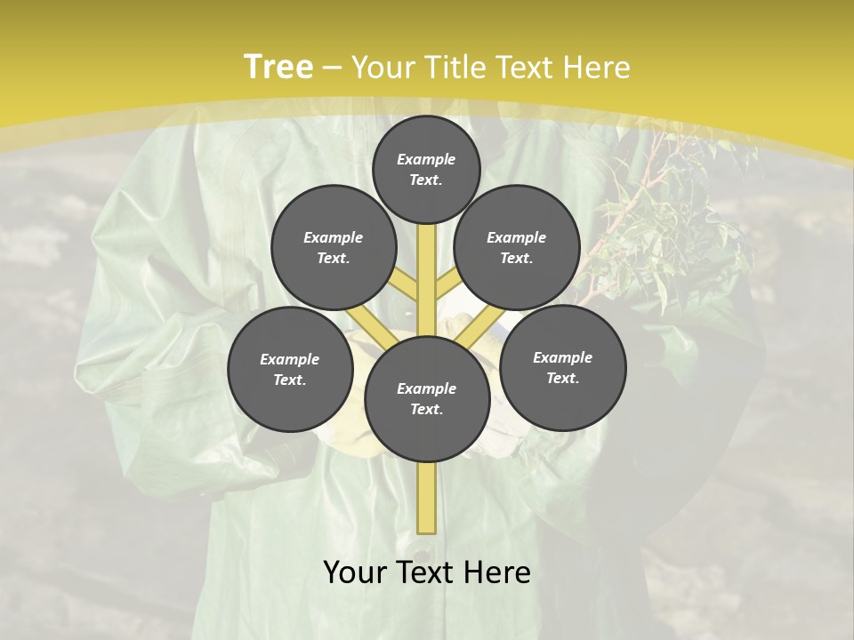 White Holding Green PowerPoint Template