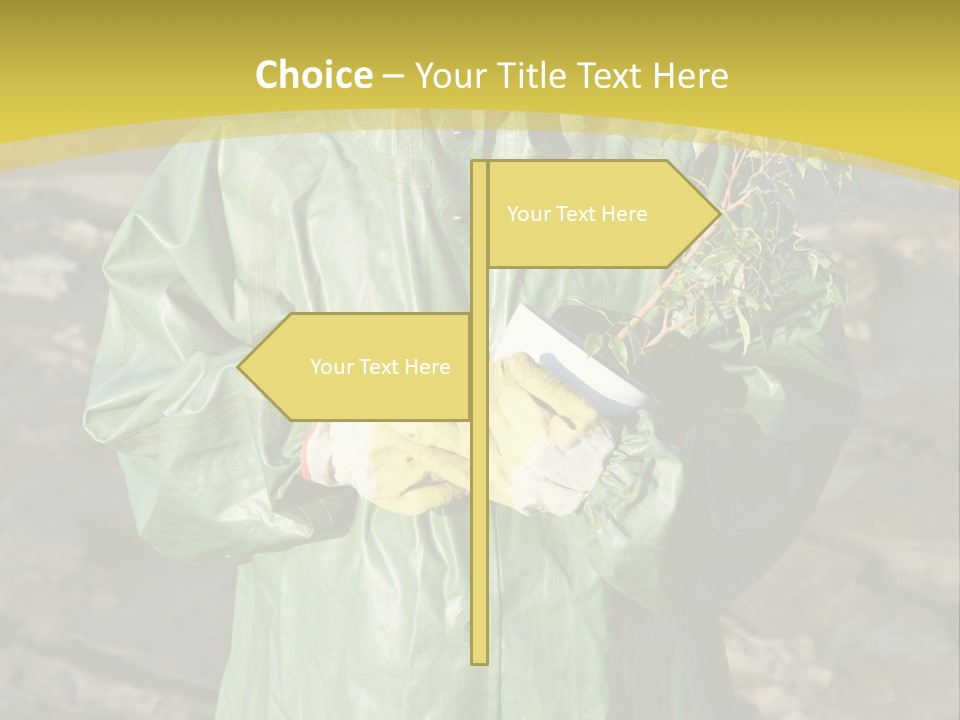 White Holding Green PowerPoint Template