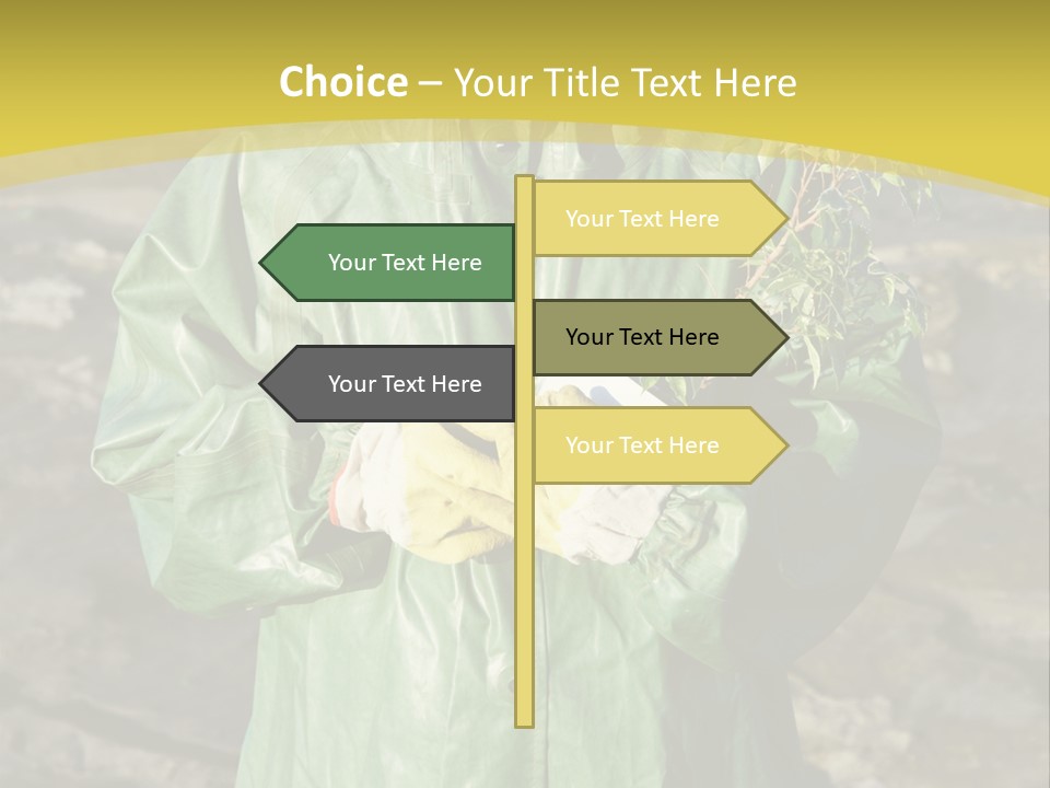 White Holding Green PowerPoint Template