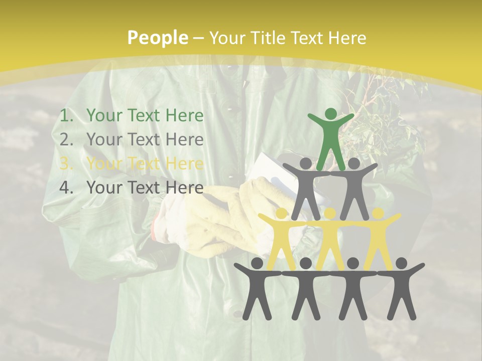 White Holding Green PowerPoint Template