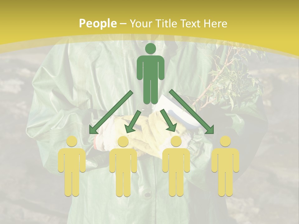 White Holding Green PowerPoint Template