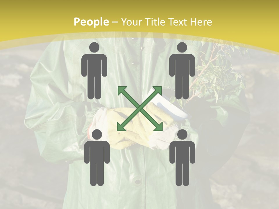 White Holding Green PowerPoint Template