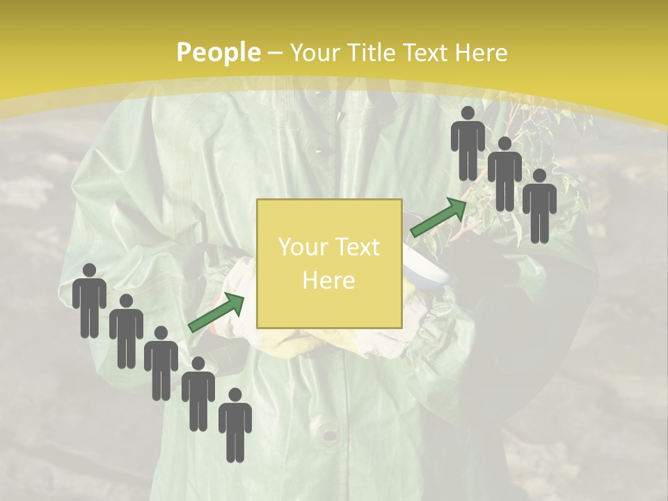 White Holding Green PowerPoint Template