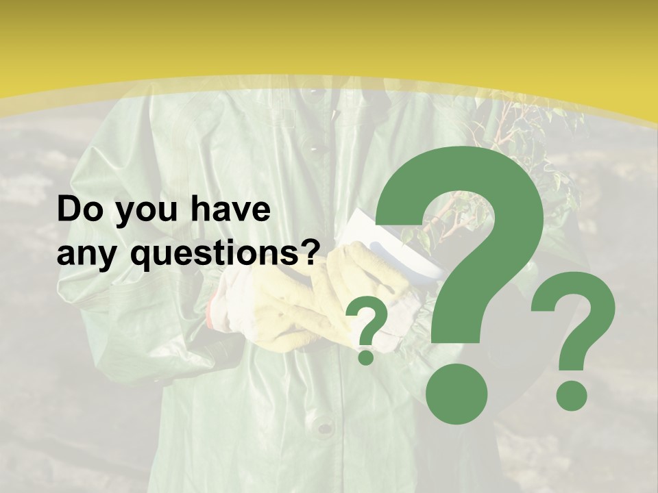 White Holding Green PowerPoint Template