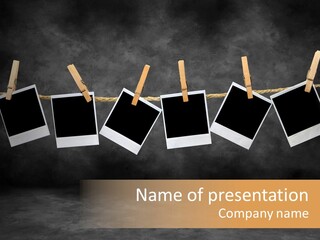 Frames Corkboard Orange PowerPoint Template