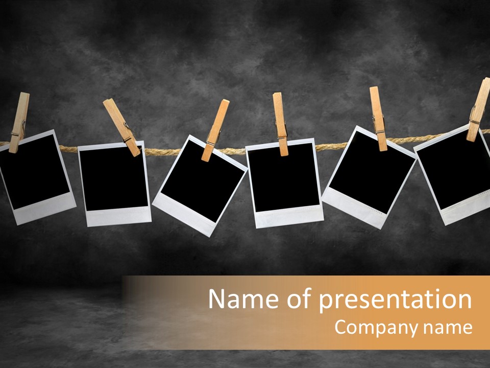 Frames Corkboard Orange PowerPoint Template