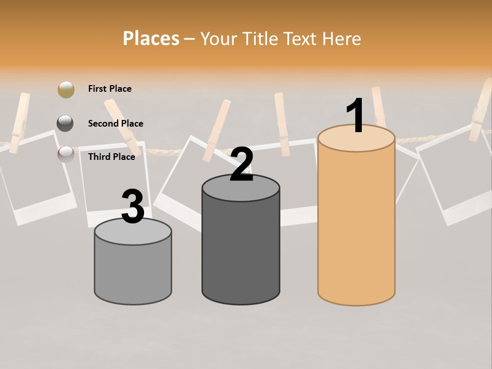 Frames Corkboard Orange PowerPoint Template