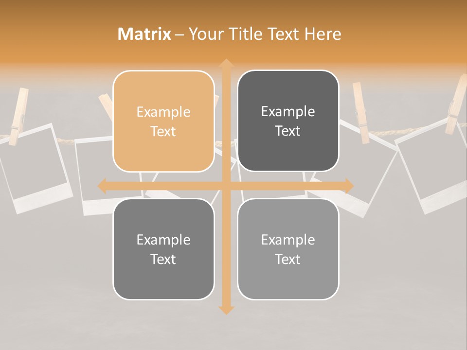 Frames Corkboard Orange PowerPoint Template