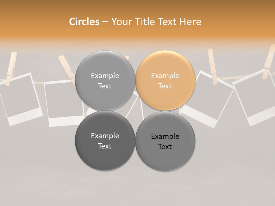 Frames Corkboard Orange PowerPoint Template