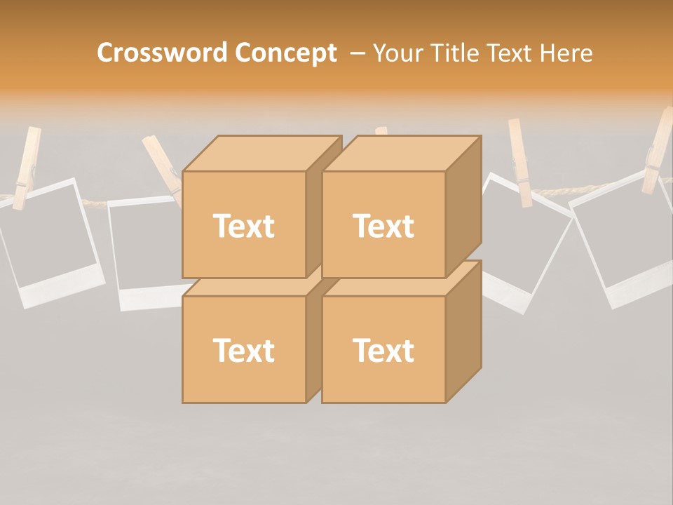 Frames Corkboard Orange PowerPoint Template