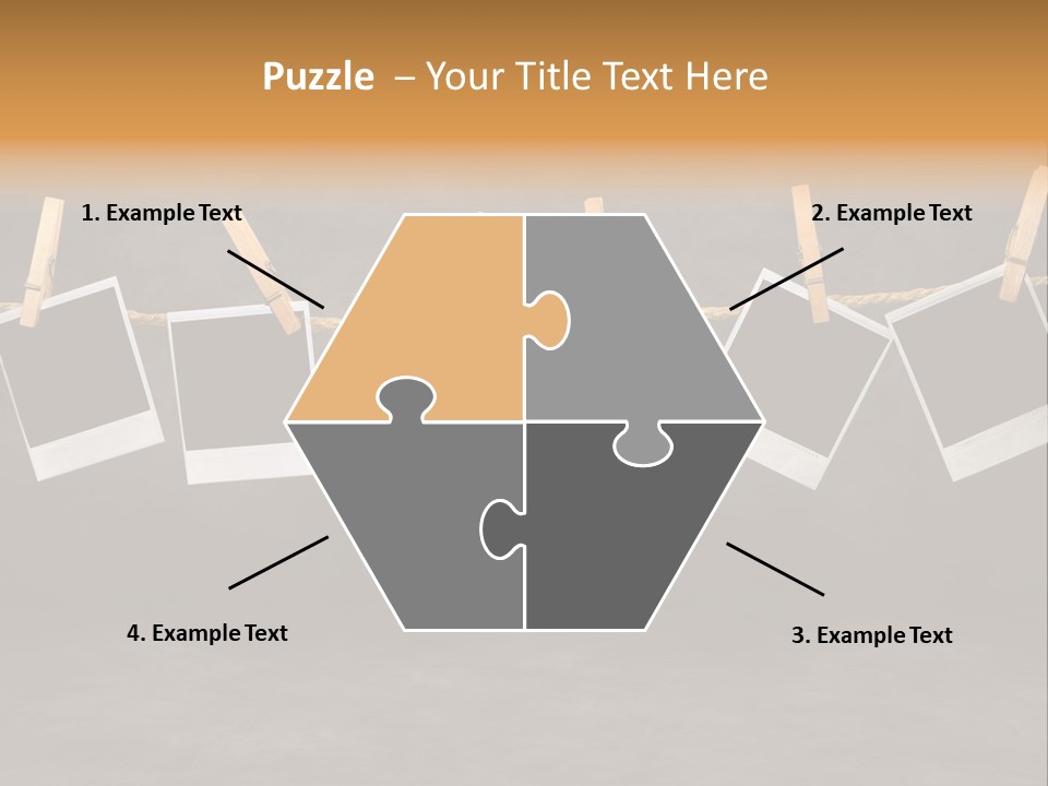 Frames Corkboard Orange PowerPoint Template