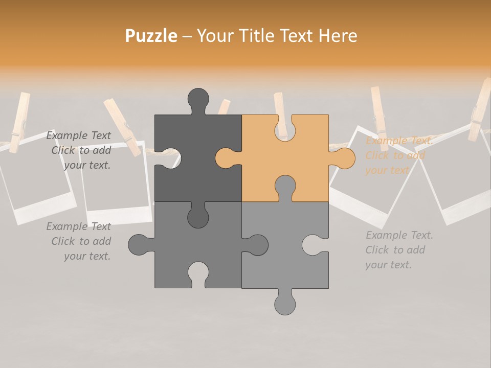 Frames Corkboard Orange PowerPoint Template