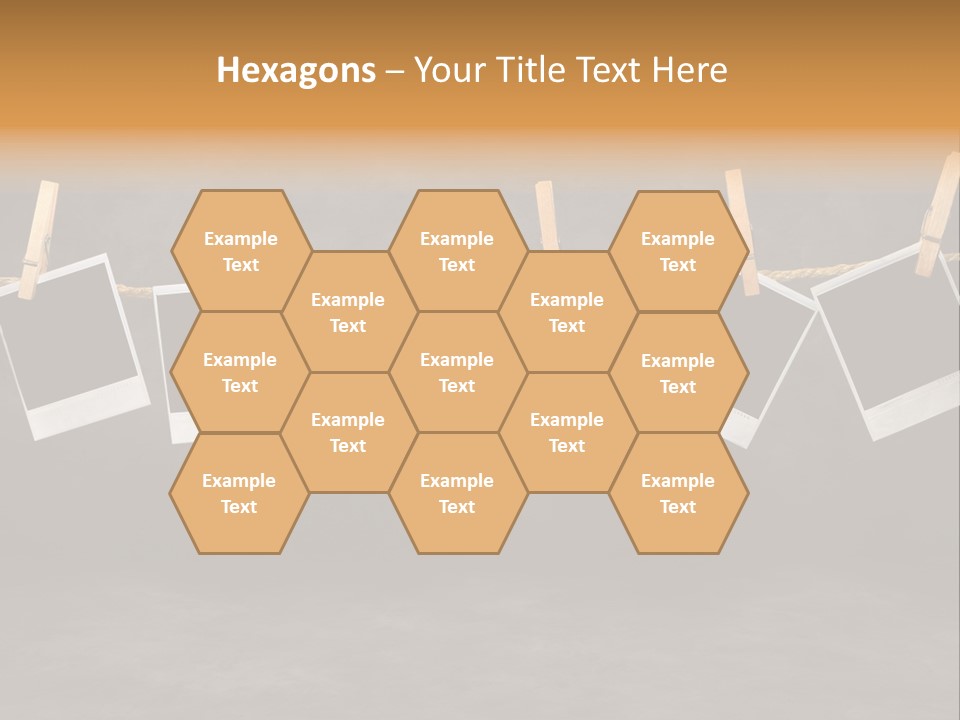 Frames Corkboard Orange PowerPoint Template