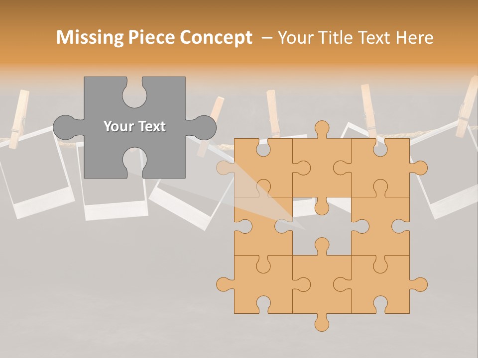 Frames Corkboard Orange PowerPoint Template