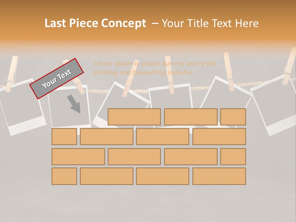 Frames Corkboard Orange PowerPoint Template
