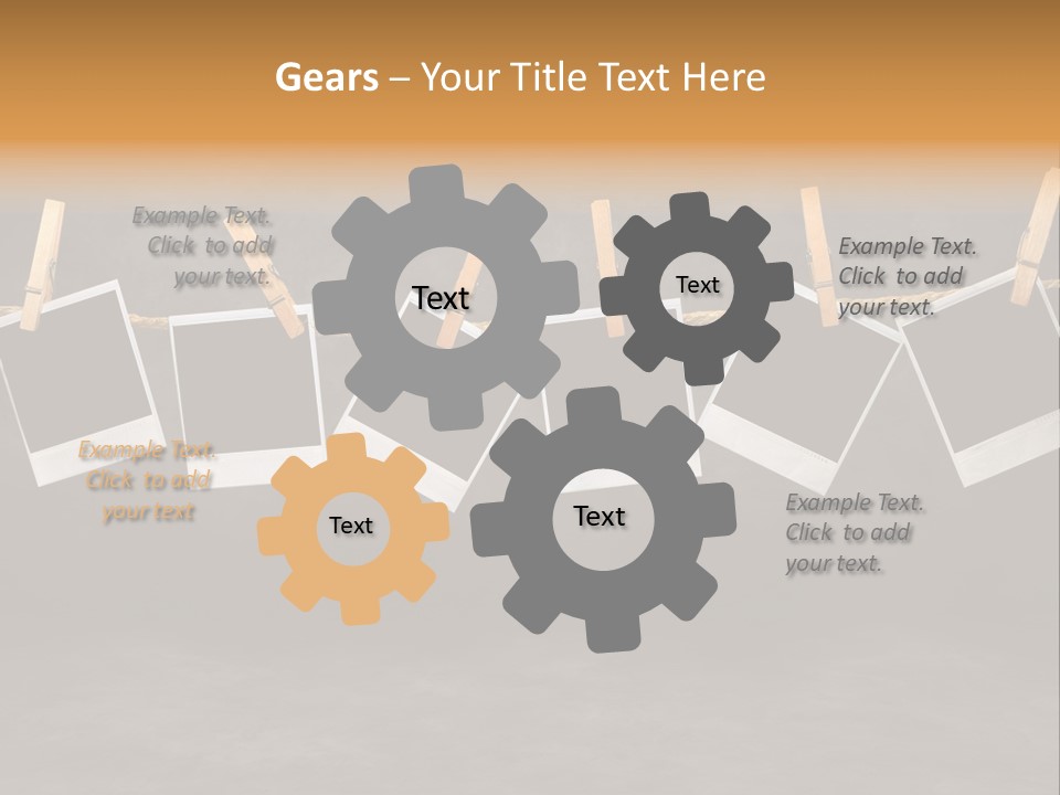 Frames Corkboard Orange PowerPoint Template