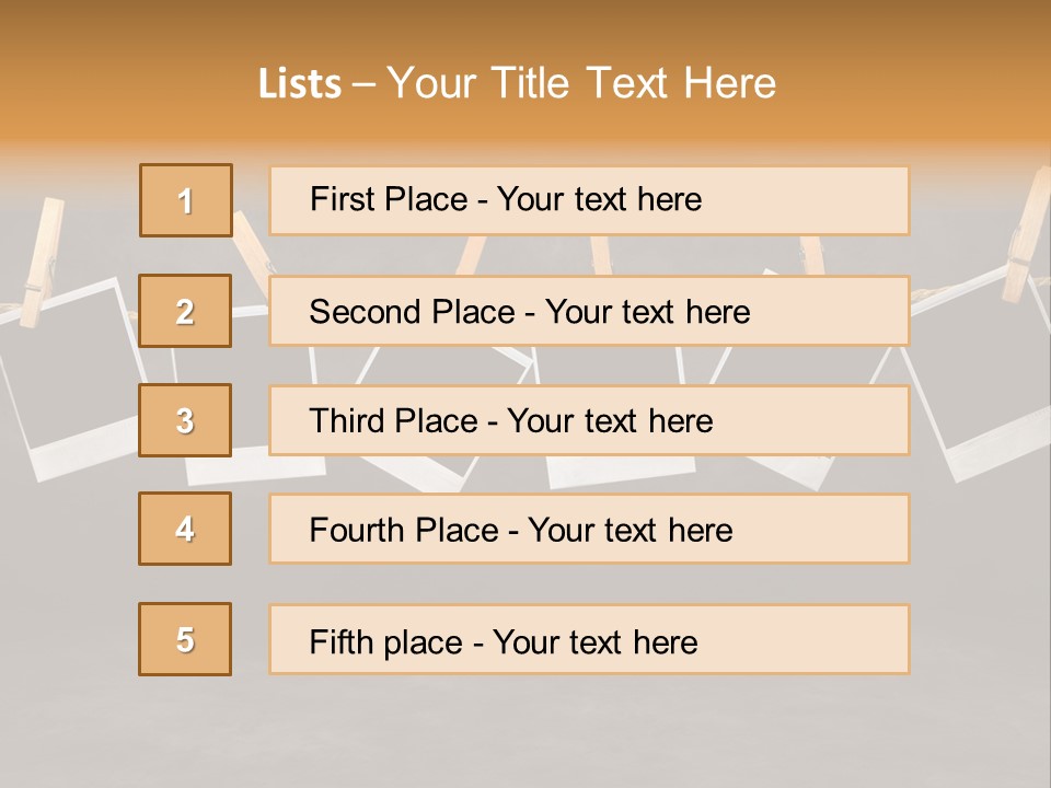 Frames Corkboard Orange PowerPoint Template