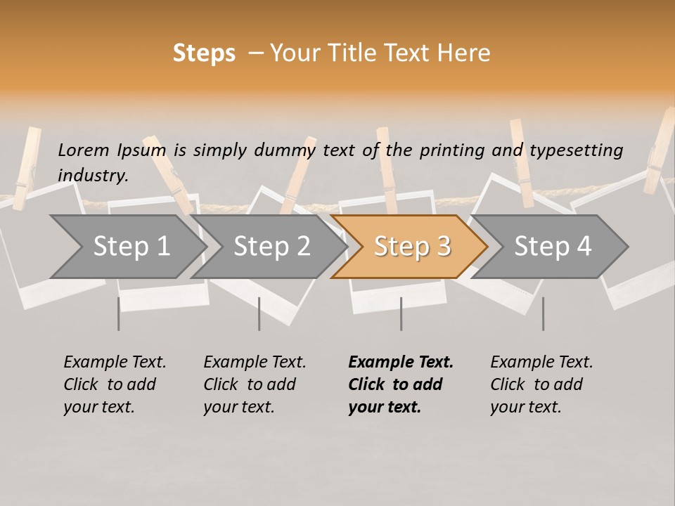 Frames Corkboard Orange PowerPoint Template