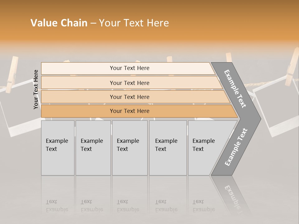 Frames Corkboard Orange PowerPoint Template