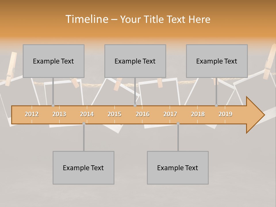 Frames Corkboard Orange PowerPoint Template