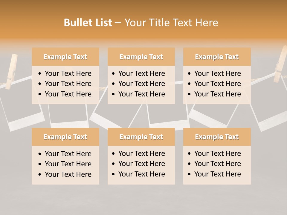 Frames Corkboard Orange PowerPoint Template