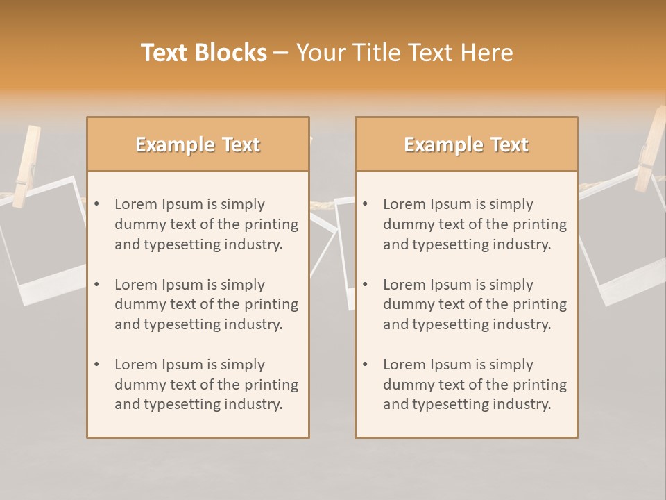 Frames Corkboard Orange PowerPoint Template