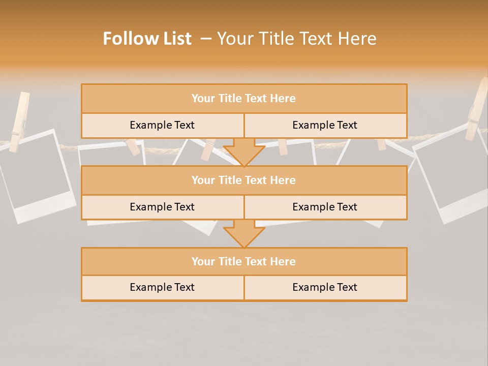 Frames Corkboard Orange PowerPoint Template