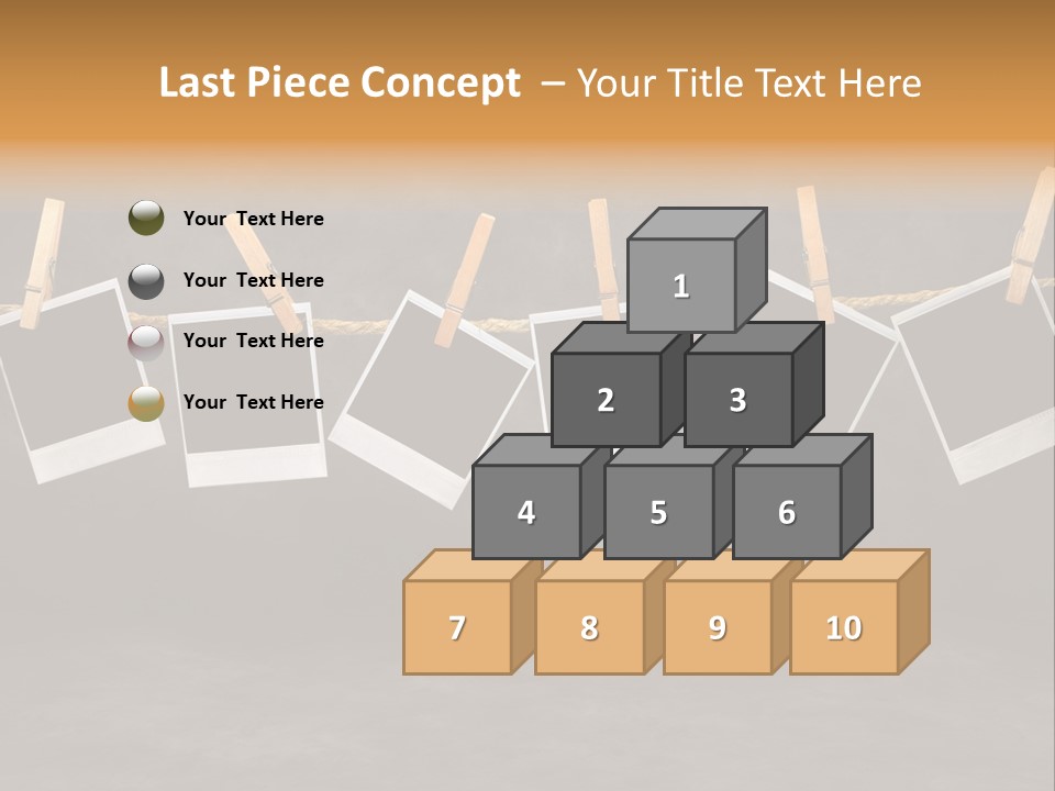 Frames Corkboard Orange PowerPoint Template
