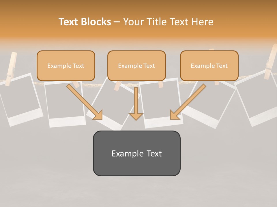 Frames Corkboard Orange PowerPoint Template