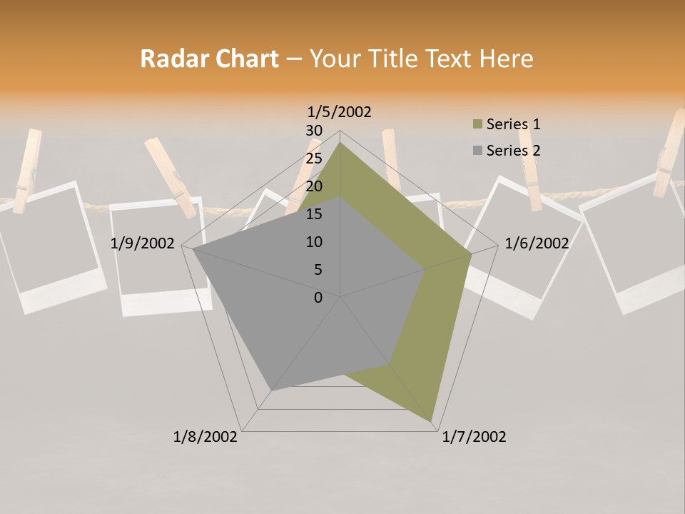 Frames Corkboard Orange PowerPoint Template