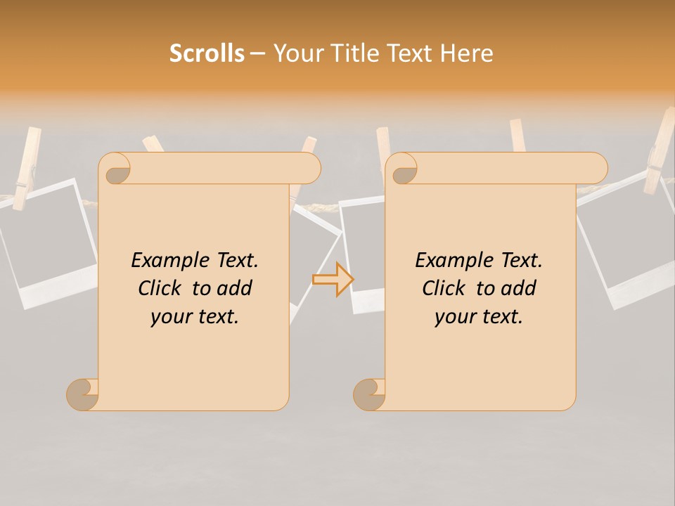 Frames Corkboard Orange PowerPoint Template