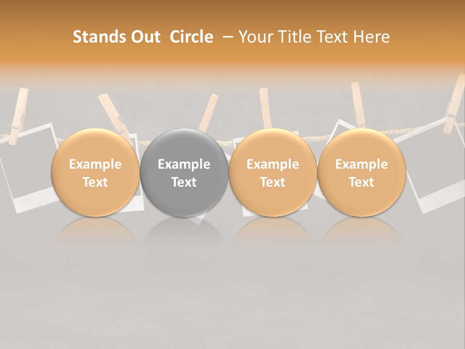 Frames Corkboard Orange PowerPoint Template