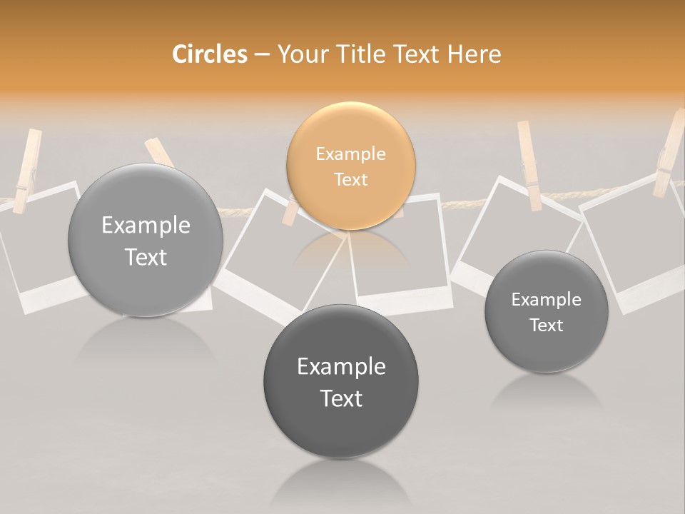 Frames Corkboard Orange PowerPoint Template