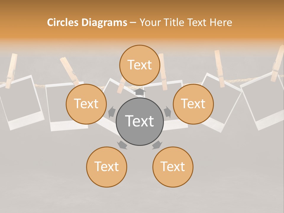 Frames Corkboard Orange PowerPoint Template