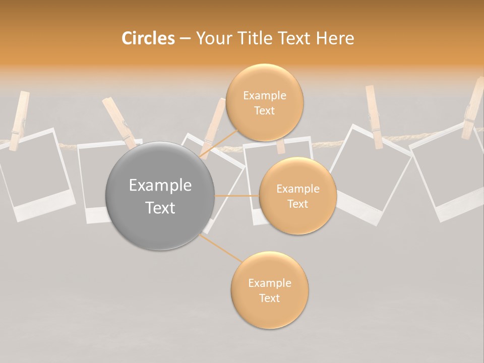 Frames Corkboard Orange PowerPoint Template