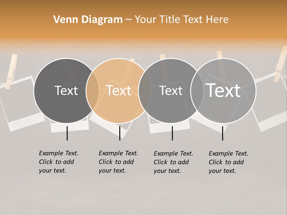 Frames Corkboard Orange PowerPoint Template