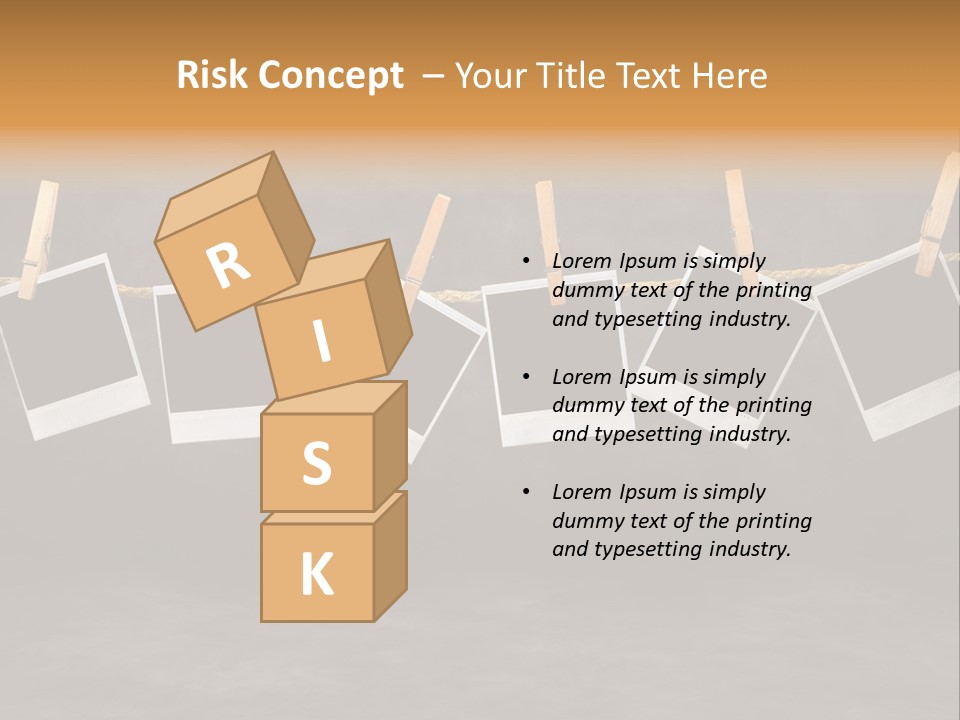 Frames Corkboard Orange PowerPoint Template