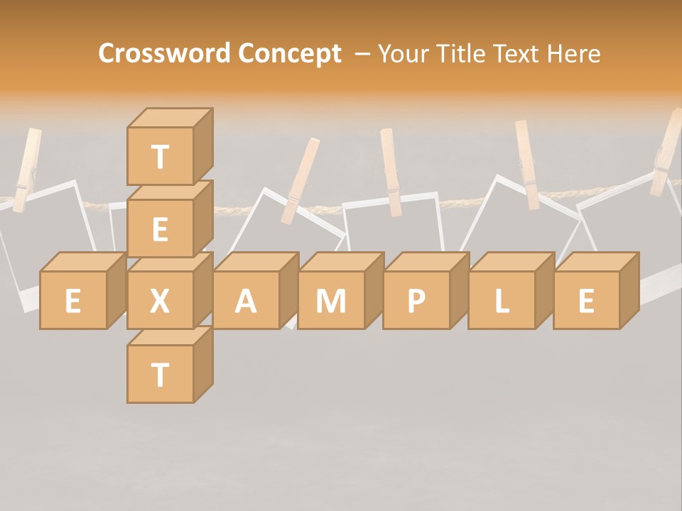 Frames Corkboard Orange PowerPoint Template