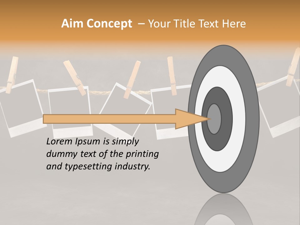 Frames Corkboard Orange PowerPoint Template