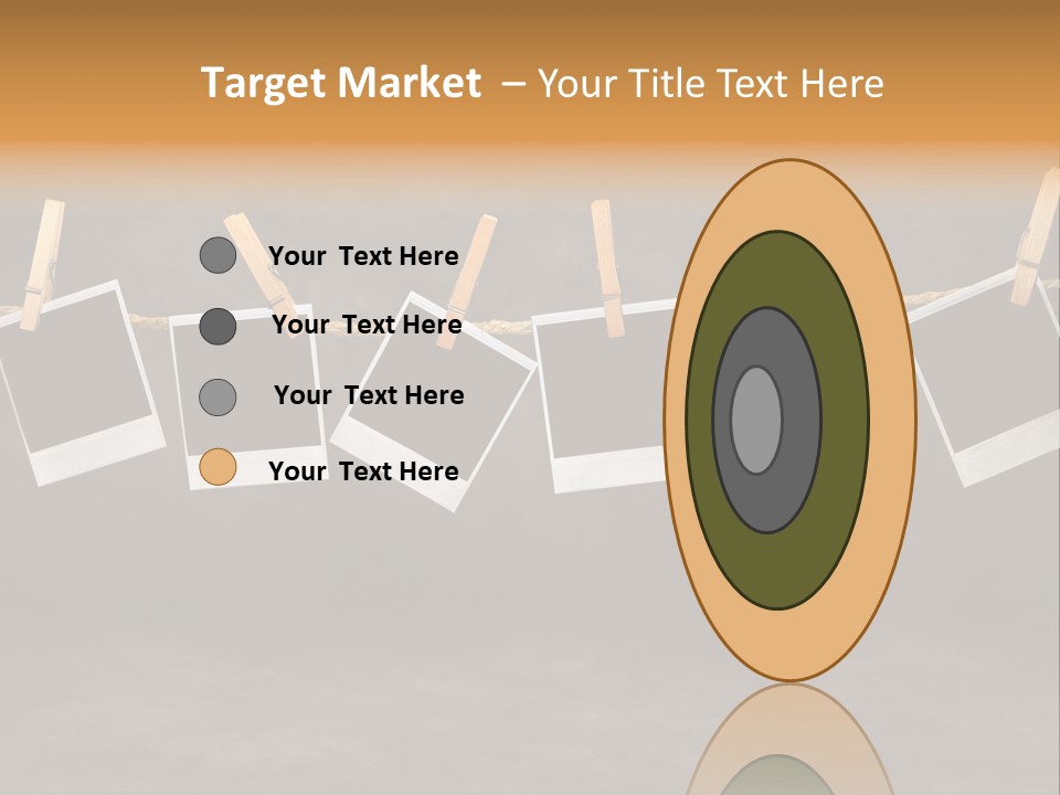 Frames Corkboard Orange PowerPoint Template