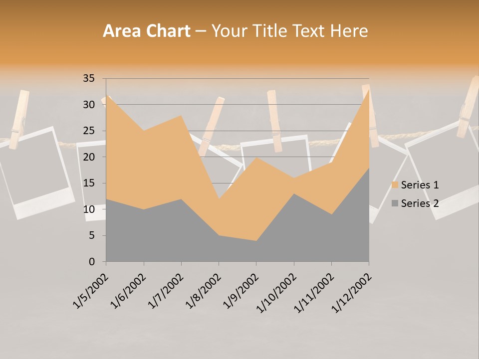 Frames Corkboard Orange PowerPoint Template