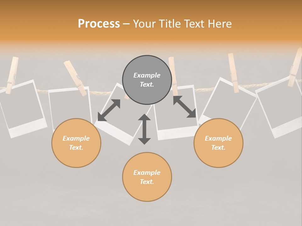 Frames Corkboard Orange PowerPoint Template
