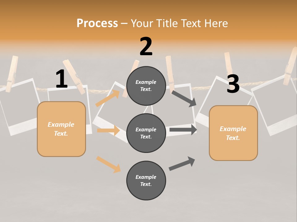 Frames Corkboard Orange PowerPoint Template