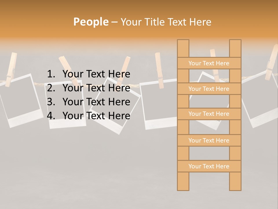 Frames Corkboard Orange PowerPoint Template