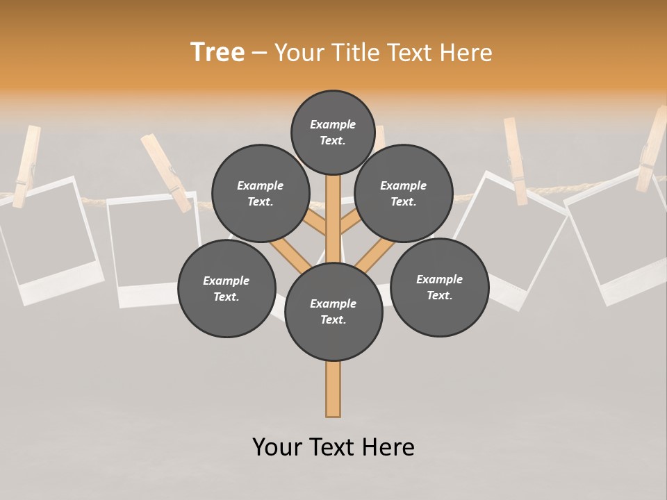 Frames Corkboard Orange PowerPoint Template