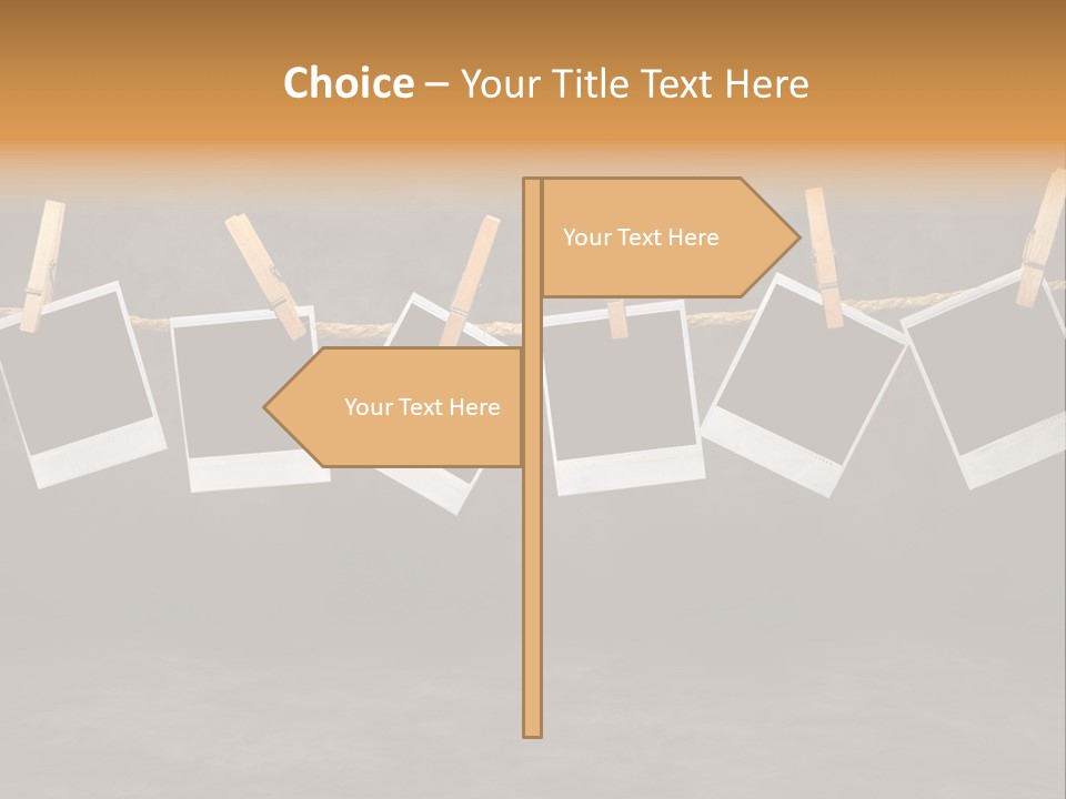 Frames Corkboard Orange PowerPoint Template