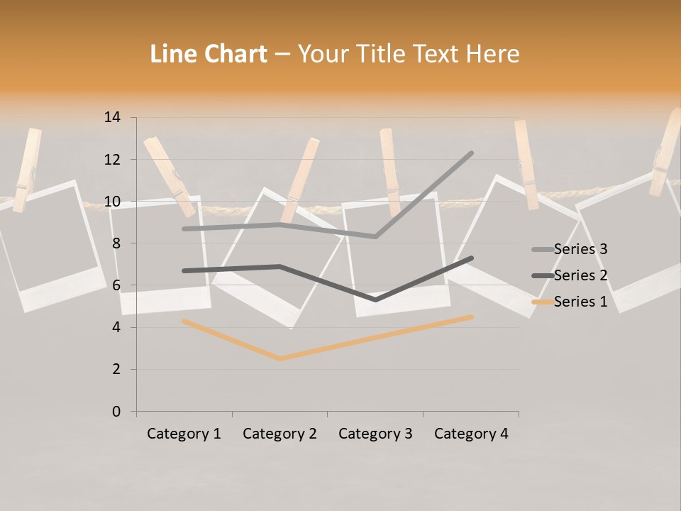 Frames Corkboard Orange PowerPoint Template